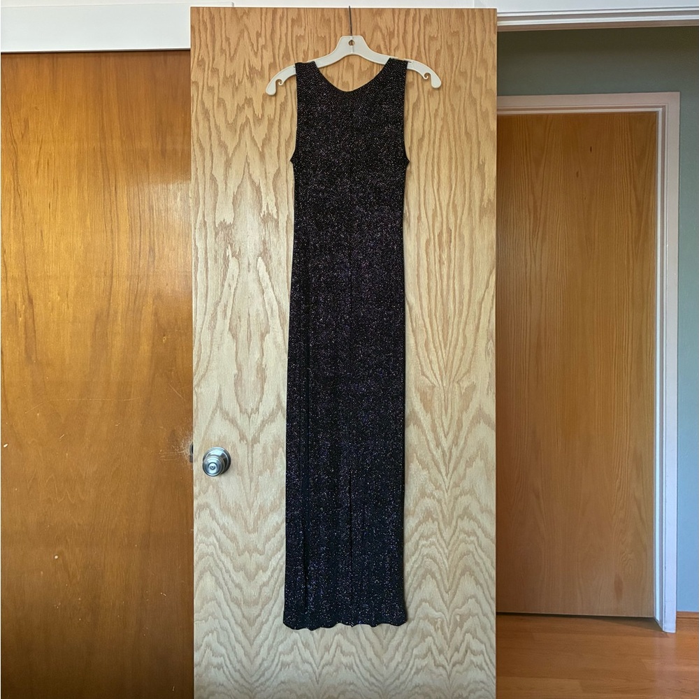 Vintage Black Sleeveless Dress With Multicoloured Sparkles - Picture 2 of 7